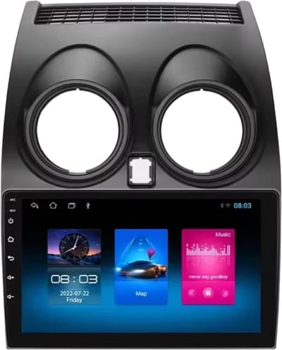Autoradio met bluetooth - Carplay - Voor Nissan Qashqai J10 (2006-2013) - Geschikt voor Apple en Android - Stereo - Navigatie - Navigatiesysteem auto - 1GB 16GB
