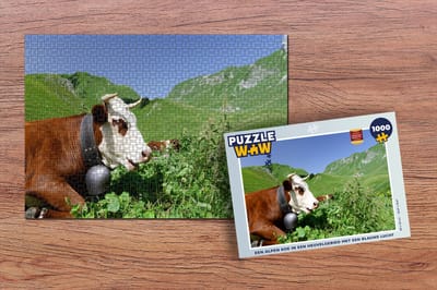 Puzzel Koe - Planten - Berg - Legpuzzel - Puzzel 1000 stukjes volwassenen