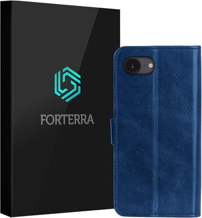 Hoesje Geschikt voor Apple iPhone 17e - Luxe Bookcase - Walletcase Hoes - Portemonnee - Cover - Donkerblauw