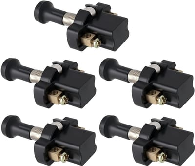 Dailygoods- Duwschakelaar 5 Stuks - 12 mm Schroef - AAN-UIT - Geschikt voor SUV/Truck/Camper - Schakelstroom 32A/16A/8A - Temperatuurbereik -25°C tot +70°C - Schakelaar
