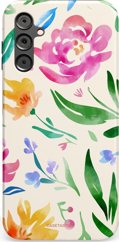 Casetastic Hoesje Geschikt voor Samsung A14 (5G/4G) - Stijlvolle Beschermende Duo-layer Case - Waterflora