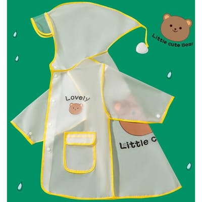 Imperméable pour enfants Veste de pluie pour enfants EVA Imperméable à capuche Imperméable Coupe-vent pour filles Garçons Tout-petit Bébé L white