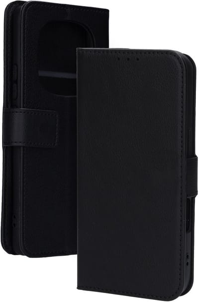 Mobiparts hoesje geschikt voor Xiaomi Redmi Note 14 Pro - Wallet/Boekhoesje - Eco Leer - Magneet Sluiting - Opberg vakken - Zwart