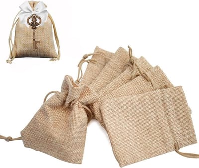 Set van 50 Linnen Trekkoordzakjes voor Sieraden, Cadeaus en Feestelijke Gelegenheden - 7 x 9 cm