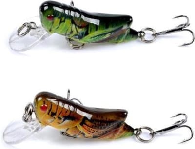 Goedkoopbaarzen - Sprinkhanen - Groen & Bruin - Pluggen set - Kunstaas - 4,5 cm - 3,5 gram