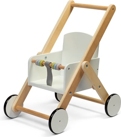 By Astrup Mamamemo Houten Wandelwagen voor Poppen - Houten Poppenwagen