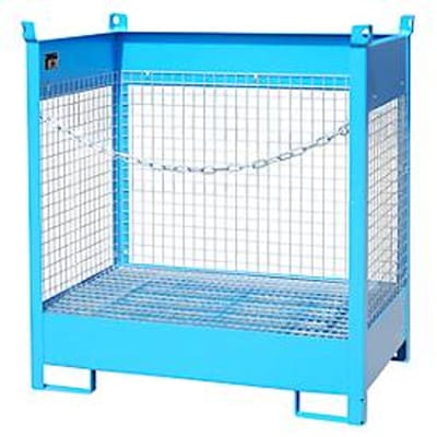 Stapelpallet voor vaten Bauer FSP-2 D, gaaswanden, voor 2 x 200 l vaten, blauw