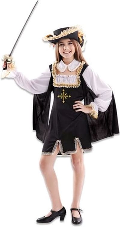 Musketier Kostuum Meisje Johanna - Maat 105-121