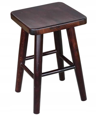 Houten Keukentabouret - Massief Beuken, Bruin, 46 cm Hoog