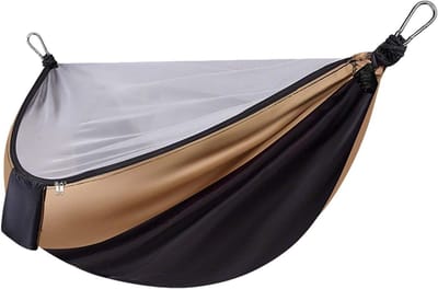 Reishangmat - Kampeerhangmat buiten - Ontspannen buiten - Verbeterd muggennet - 270 x 140 cm - Groen