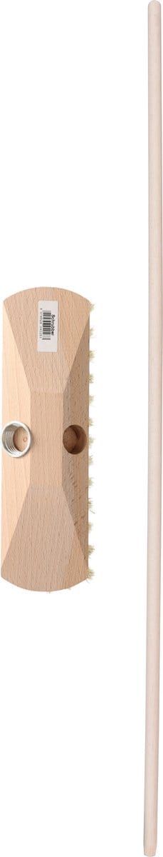 Brumag Luiwagen/schrobber 23 cm - met houten steel 140 cm - zachte schrobborstel - schoonmaakborstel - schoonmaken