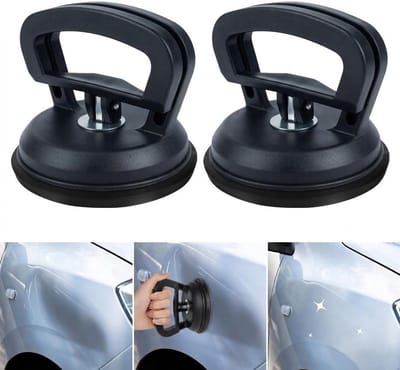 Autodeukzuignap, zware zuignaplifter (2-delige set), vacuümzuignap, rubberen zuignap, deukentrekker, zuignap, zuignapbeugel, zuignaplifter voor het optillen en verwijderen van glas- zwart- L