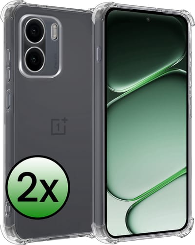 Hoesje 2 Stuks - Geschikt voor OnePlus 15R - Sterk & Shockproof - Siliconen Case - Back Cover - Telefoon Hoes Shock Proof - Transparant