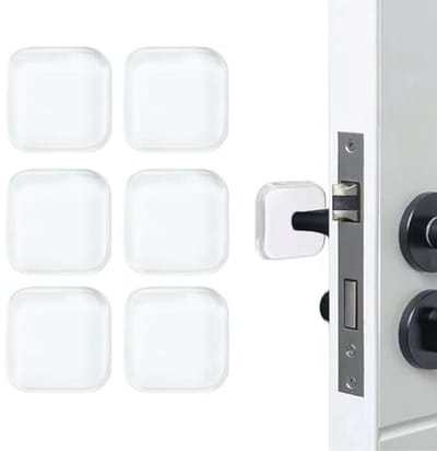 6 Pcs Zachte Rubber Deurklink Stoppers - Transparante Zelfklevende Meubelbeschermers voor Muren en Meubilair