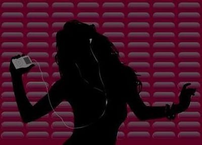 LED - T-shirt - Equalizer - Zwart - Purple Lady - XXS