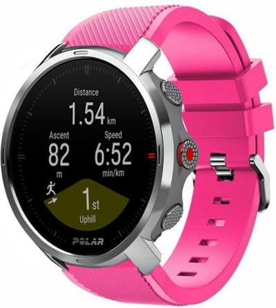 Strap-it Twill silicone horlogeband - geschikt voor Polar Vantage M / M2 / V3 / Grit X / Grit X(2) Pro - knalroze