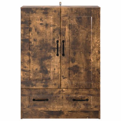 vidaXL - Dressoir - met - lade - Gerookt - eiken - 66 - x - 34,5 - x - 92 - cm - Bewerkt - hout