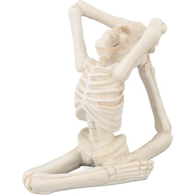 Statue Squelette Yoga Réaliste Unique Posture d'Étirement Figurine Squelette pour Décoration de Festival white