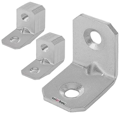Set van 25 hoekverbinders - staal, verzinkt, voor stevige meubels, 20 x 20 x 16 mm
