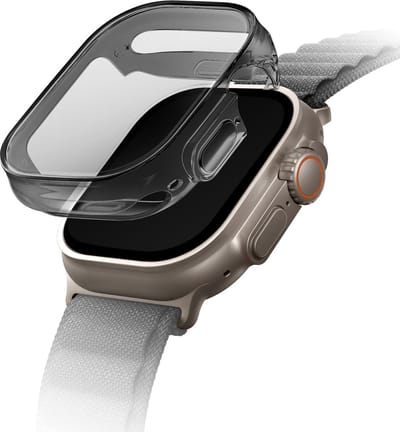 Uniq Garde Hybrid Apple Watch Case met screenprotector voor de Apple Watch Ultra (2) - 49 mm - Smoked (Tinted Grey)