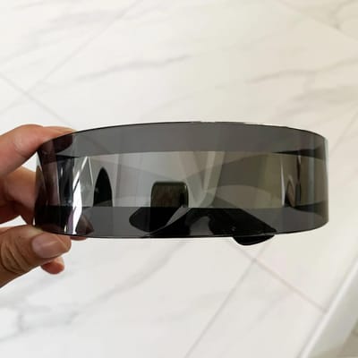 Futuristische Smalle Cycloop Vizier Bril Laser Bril UV Bescherming 400 Persoonlijkheid Spiegelende Lens Kostuum Bril Bril Mannen Brillen