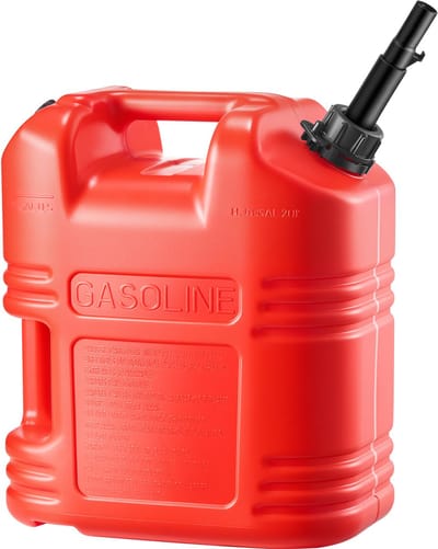 Draagbare 19 L Brandstofcontainer Met Spout & Schaal, 15 L/min Vloeisnelheid, Lekbestendig Ontwerp, Platte Benzinetank voor Auto's, Motoren, ATV's, UTV's, Rood, 1 Pakket