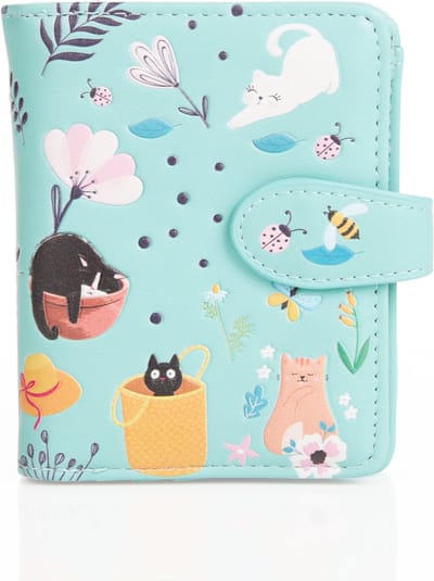 Shagwear Pasjeshouder - Portemonnee Dames - Portefeuille Dames - Kunstleer - Cats in the Garden (009515sm)