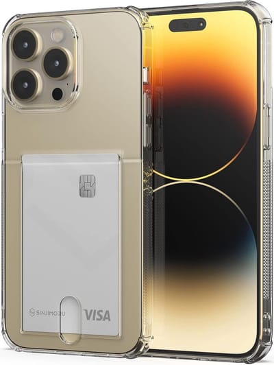 Transparant Dun TPU Hoesje met Pasjeshouder Geschikt voor Apple iPhone 14 Pro Max | Back Cover | Schokbestendig | Ultra Dun | Kaarthouder Achterkant | Shockproof | Doorzichtig