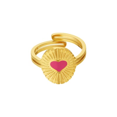 ''Lovely'' ring | Stainless steel | Goud | Verstelbaar