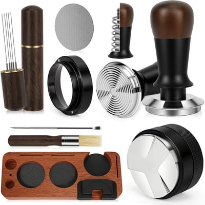 Complete 8-delige Espresso Tamper Set met Tamper Station, Coffee Distributor, WDT Tool en Accessoires voor Barista's - Perfect voor Koffieliefhebbers en Professionele Koffiebereiding