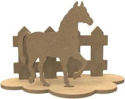Gomille MDF figuren paard knutselset 24x15 cm decoratie.