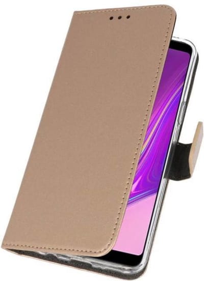 Booktype Telefoonhoesjes - Bookcase Hoesje - Wallet Case - Geschikt voor Samsung Galaxy A9 2018 - Goud