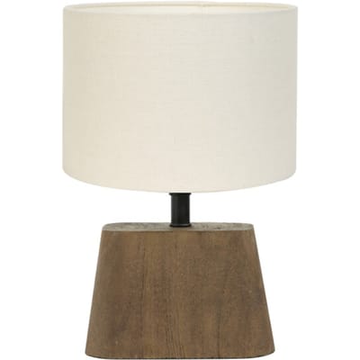 Light & Living Tafellamp Kardan/Livigno - Hout/Eiwit - Ø20x29cm - Tafellamp met kap