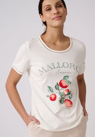 Damart - T-shirt met geplaatst motief - Dames - Wit - M