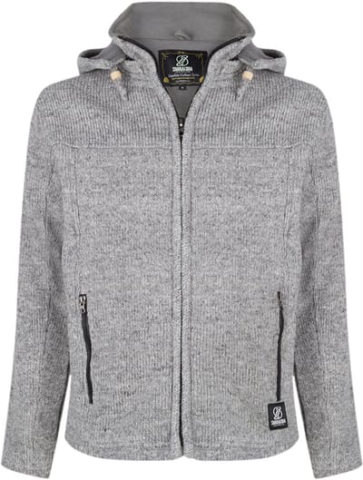 Gebreid Wollen Heren/Uni Vest van Schapenwol met Polyester Fleece voering en afneembare capuchon - SHAKALOHA - M Navigator M