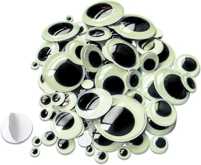 100 Stuks Zelfklevende Fluorescerende Plastic Googly Eyes van 6 tot 35 mm voor DIY Scrapbooking en Creatieve Knutselprojecten