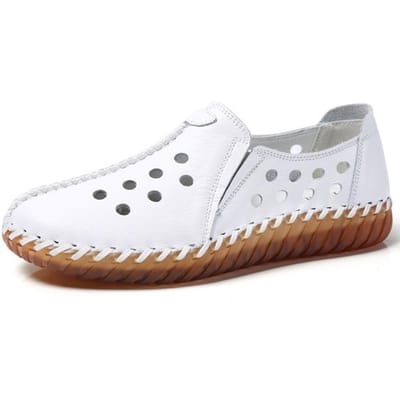 Mocassins de Printemps et d'Automne pour Femmes à la Mode Confort Cuir Véritable Chaussures Plates Chaussures Femme Féminines 41