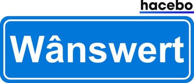 Hacebo - Plaatsnaam Sticker - 29x10 CM - Wânswert sticker - Verkeersborden sticker - grappige cadeaus - Wânswert