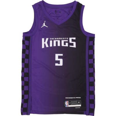Basketbaltanktop voor heren Nba Statement Edition 23 Dri-fit Swingman Jersey nr. 5 Deaaron Fox Sackin Field Purple