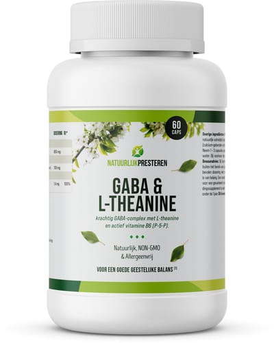 GABA met L-theanine Zuigtablet - 350 mg GABA - Natuurlijke Rustgever / Supplement - Sublinguale Opname - 60 tabs