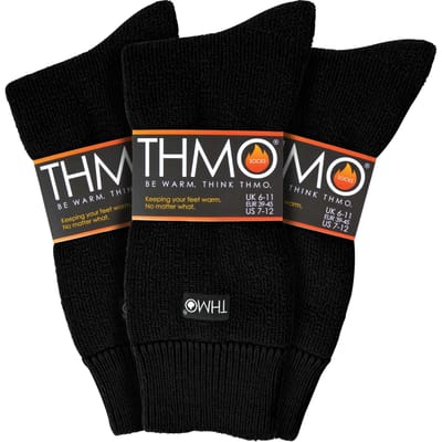 THMO - Set van 3 wintersokken voor heren met comfortbovenkant - Zwart