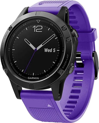 Strap-it Siliconen Sport Bandje  Paars geschikt voor Garmin Fenix 9 (Pro) 47mm - Fenix 8 (Pro-E-47mm) - Fenix 7 (Solar-Pro) - 6 (Solar-Pro) - Fenix 5 (Plus) / Forerunner 970 - 965 - 955 - 945 - 935 - 745 - Comfortabel & Zweetbestendig