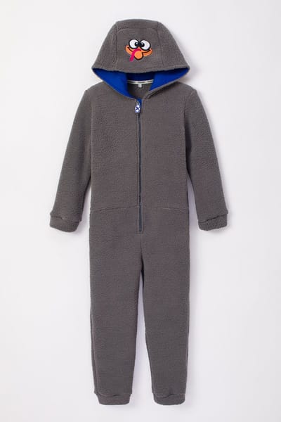 Woody onesie unisex - donkergrijs - kalkoen - 232-10-ONJ-M/154 - maat 140