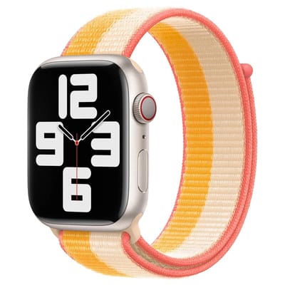 Apple Watch Sport Loop  - 45 mm - Maize/White - Regular - voor Apple Watch SE/5/6