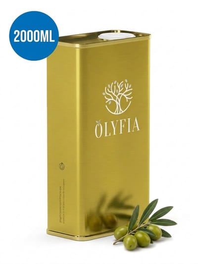 Olyfia - Olijfolie Extra Vierge - 2000ML Biologisch - Peculina - Koudgeperst Ongefilterd - 100% Natuurlijk - Marrokaans Olijfolie - Rijk Aan Antioxidanten - Voor Koken, Bakken & Salades - Biologische Olijfolie - Olijfolie