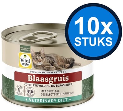 10x VITALstyle Blaasgruis (Veterinary Diet) - Kattenvoer Natvoer Blik - 200g