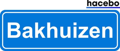 Hacebo - Plaatsnaam Sticker - 29x10 CM - Bakhuizen sticker - Verkeersborden sticker - grappige cadeaus - Bakhuizen