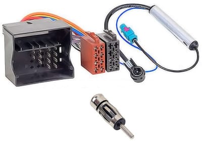 Autoradio Adapterset Quadlock naar ISO incl. Antenneadapter Fakra naar ISO/DIN voor Opel Corsa Astra Agila vanaf 2003