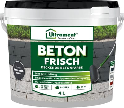 Ultrament Beton Frisch, dekkende betonverf, vloerverf, 4 liter, (antraciet)