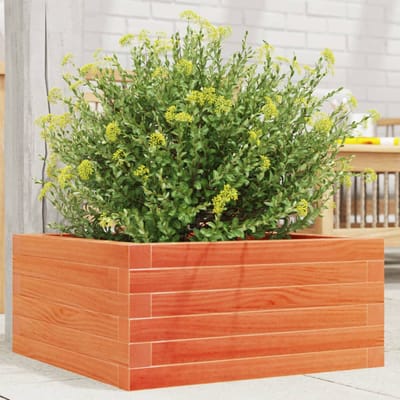 vidaXL - Plantenbak - 50x50x23 - cm - massief - grenenhout - wasbruin